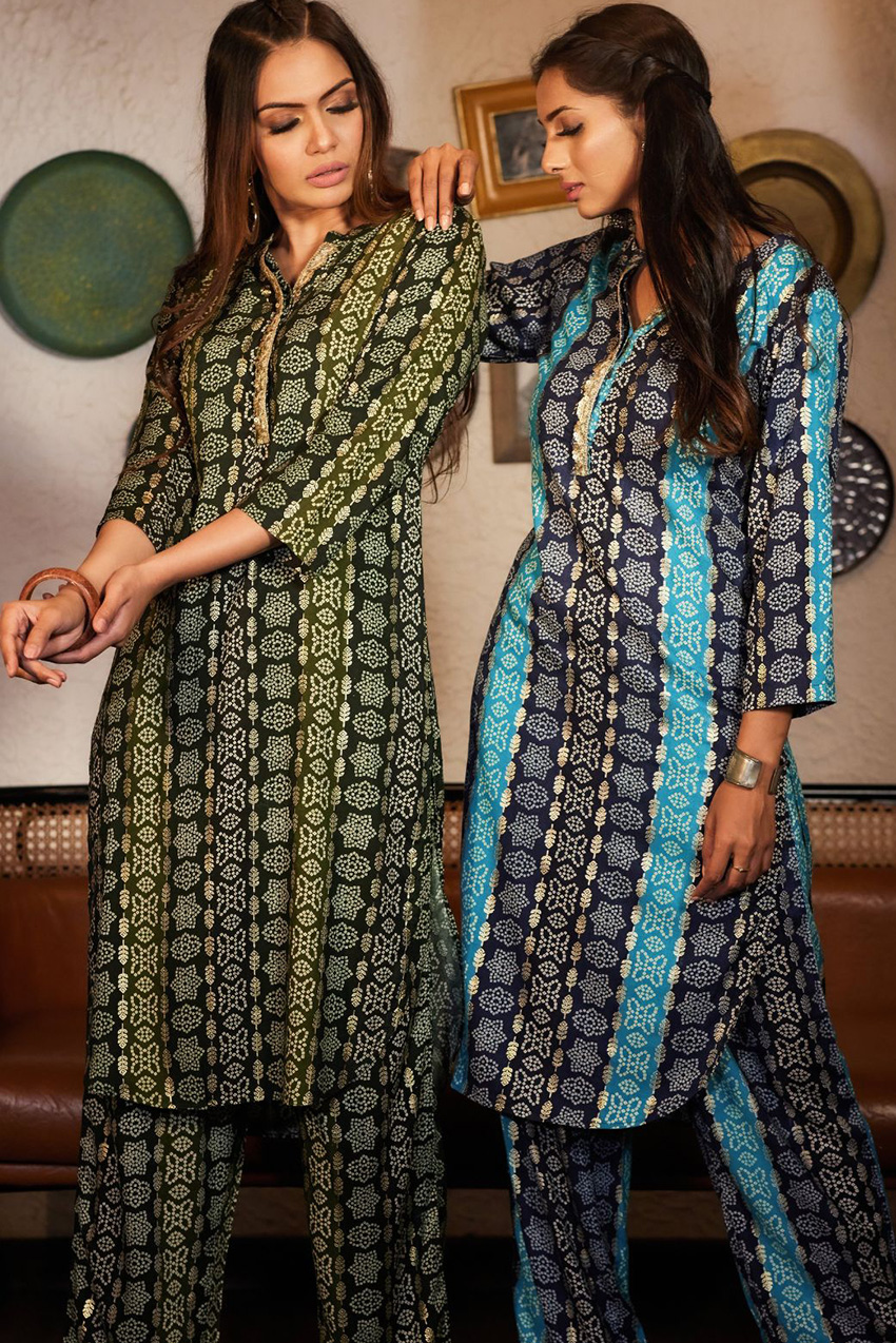 Buy Violet Kurta Suit Sets for Women by SAANJH Online | Ajio.com